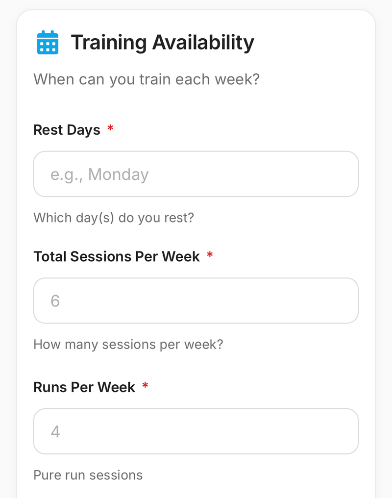 Form input interface