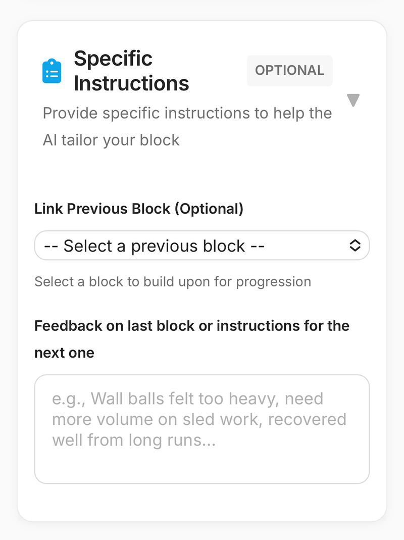 Block history interface